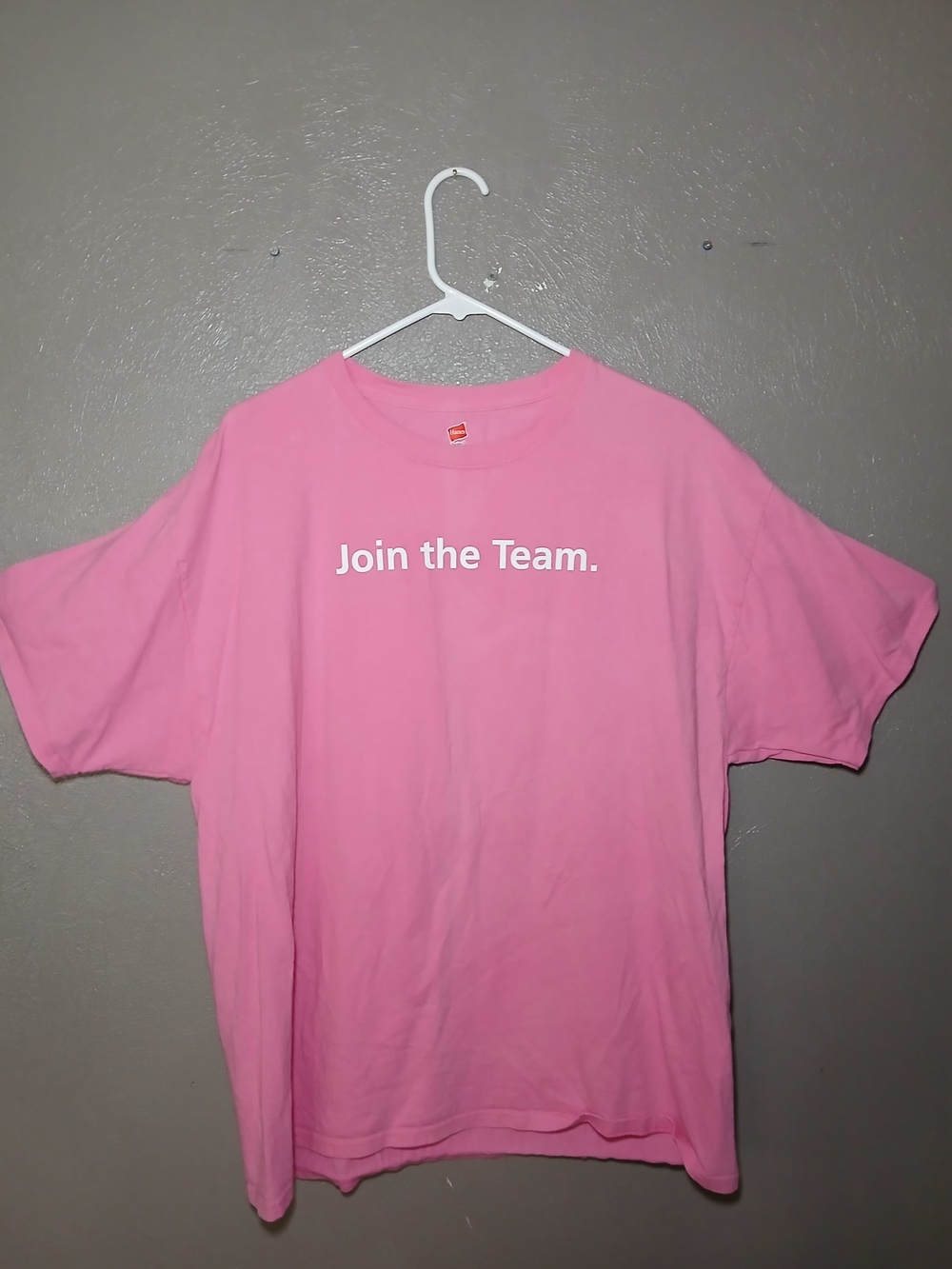 Hanes Pink "Join the Team." Short Sleeve Tee
